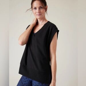 Athleta Retro terry Vneck Sweatshirt
